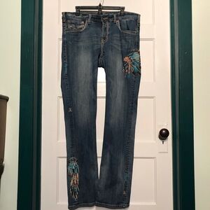 Cowgirl Tuff Dreamcatcher Jeans with Southwest Embroidered Accents